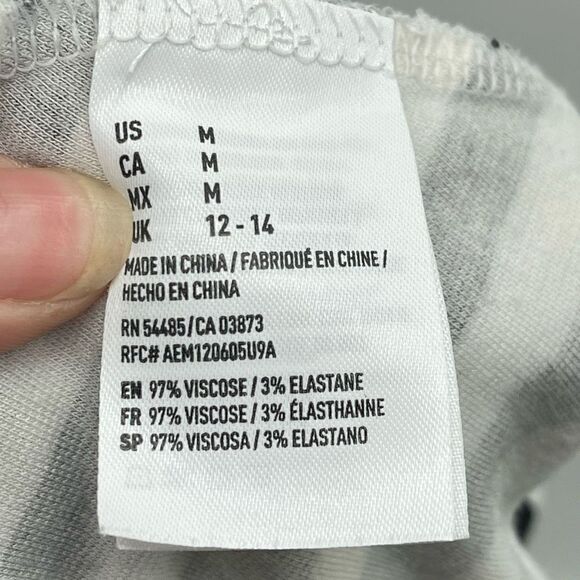 American Eagle Womens Striped Dress Cutout Back Stretch White Black Medium - Picture 7 of 10